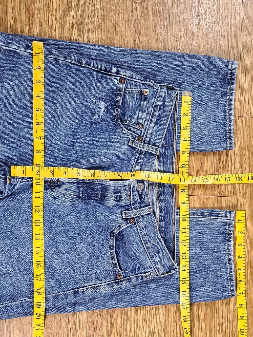 501 Levis 29x30 mens 2021 distressed Pre-owned Vint Button fly denim blue jeans